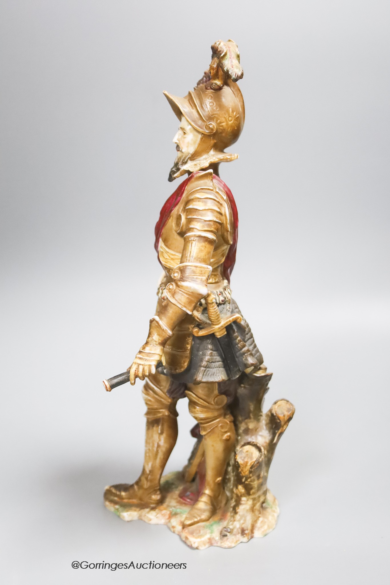 A Rudolstadt porcelain figure of a knight, height 39cm